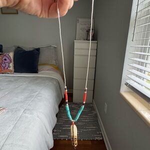 Gemstone Feather Necklace